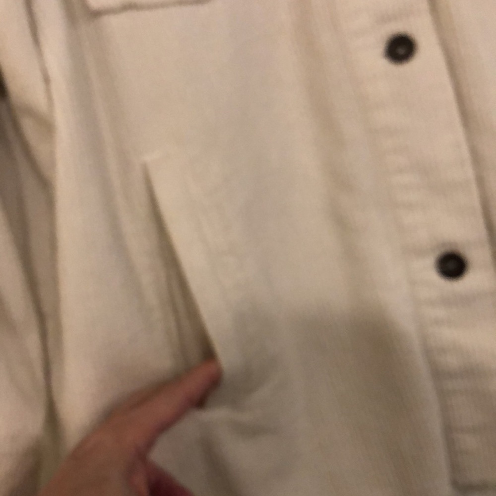 Zara Corduroy Button Down Shacket Cream Medium - image 4